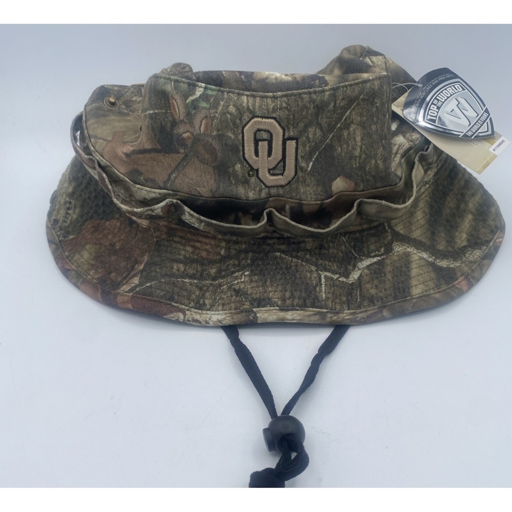 Mossy‎ Oak OU Fishing Bucket Hat Camo With Tightening Cord NWT Licensed Product